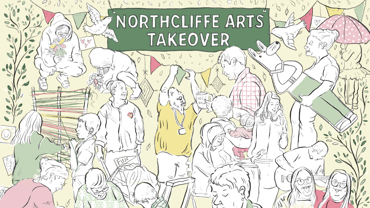 Working on a live illustration 